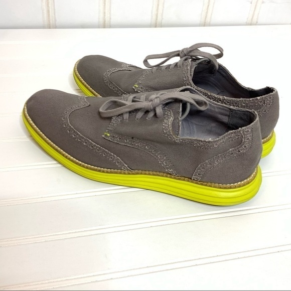 COLE HAAN LUNARGRAND GREY SUEDE OXFORD SHOES 396
